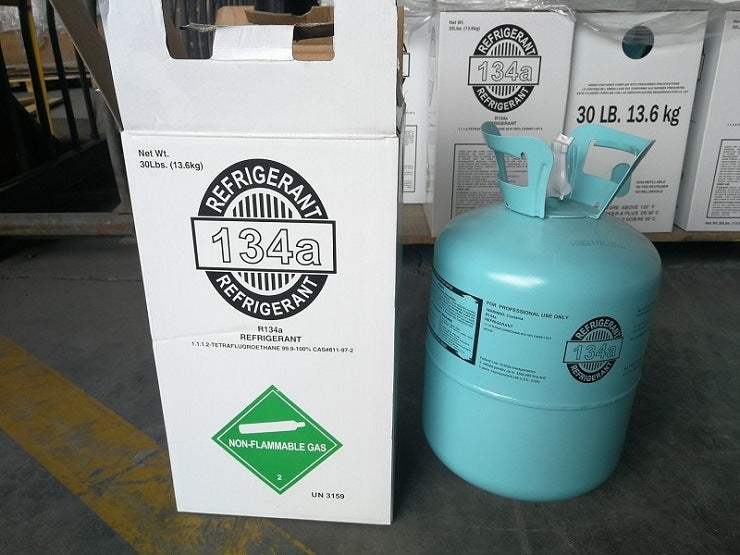 R134a Refrigerant, 30lb Cylinder, Disposable, AUTO/ACME