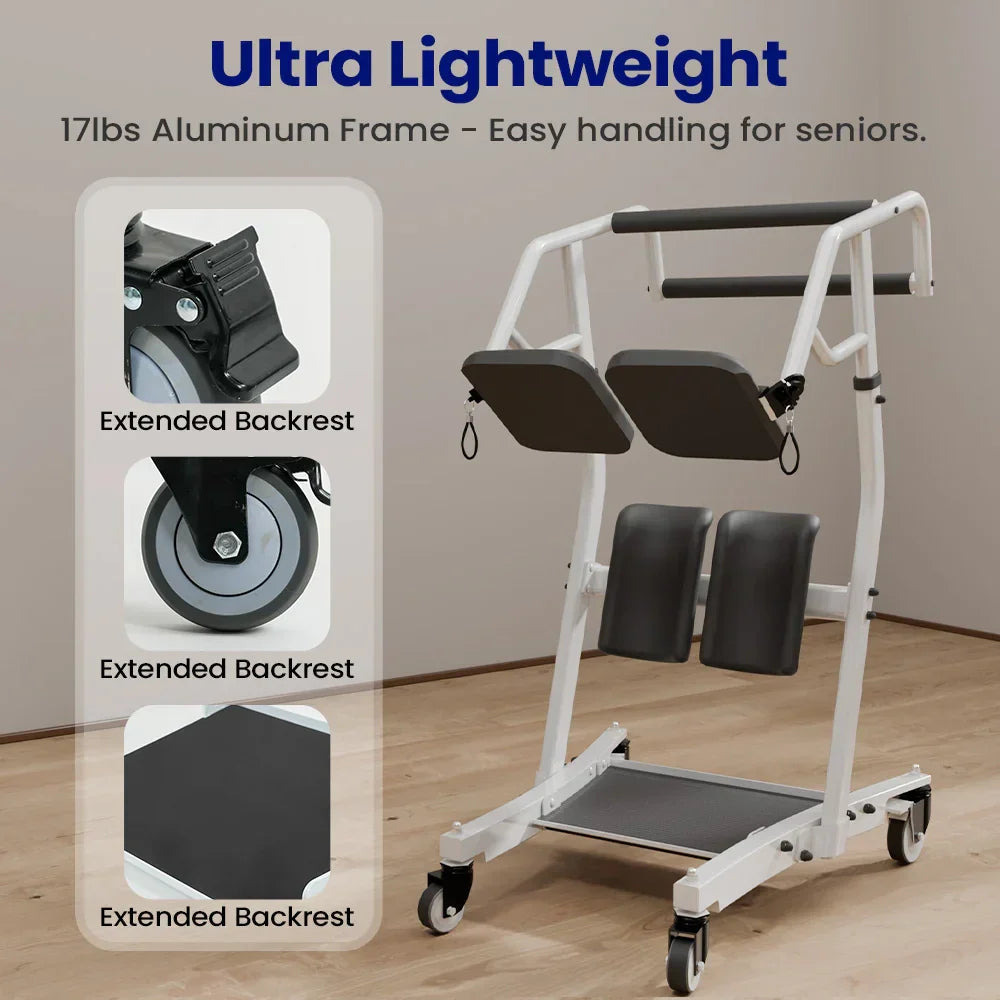 Ergonomic Patient Lift Assist Transfer Wheelchair