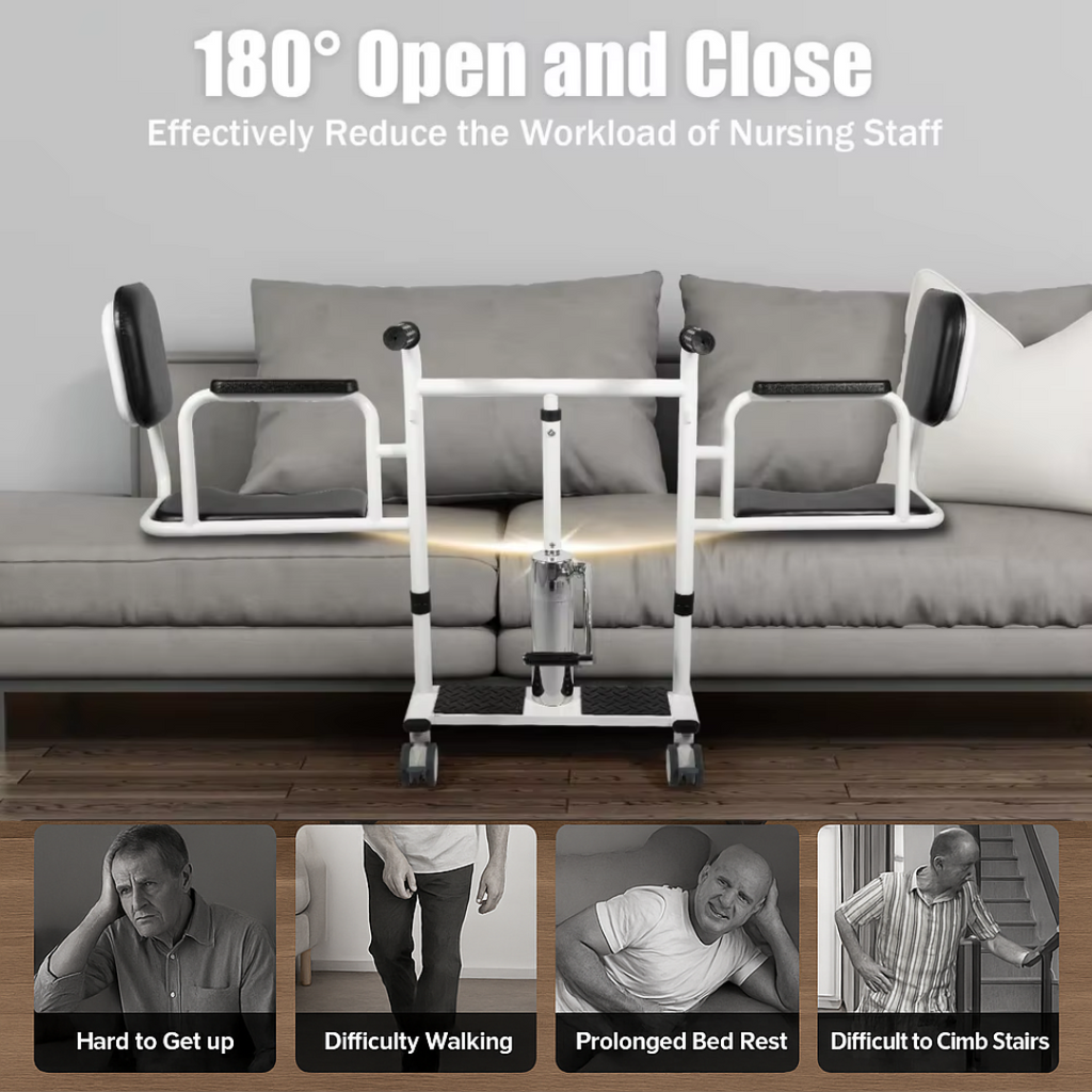 4-in-1 Shower & Transport Hydraulic Patient Lift Nursing Chair